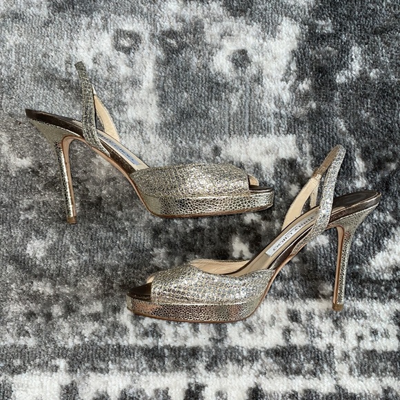 Jimmy Choo: Sparkly Gold Heels - Picture 2 of 6